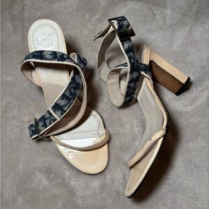 Christian Dior Vintage Trotter monogram canvas sandal heels